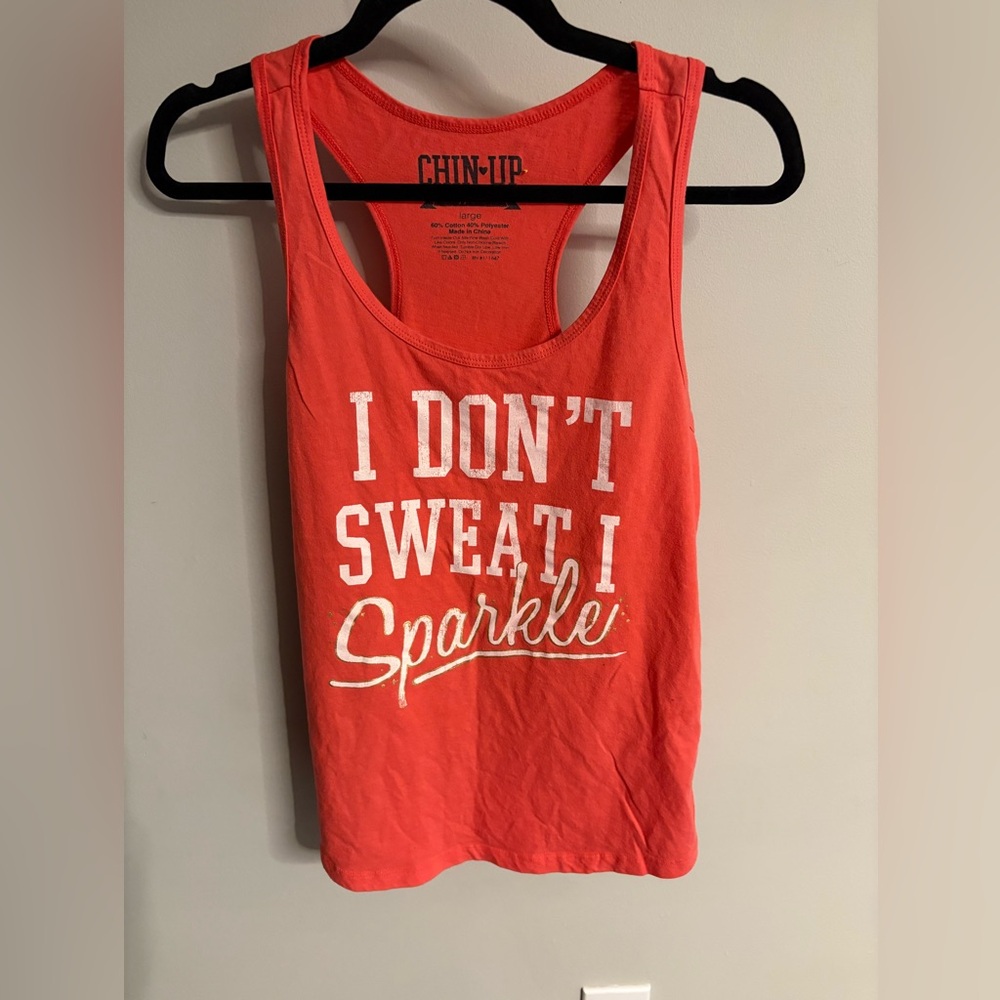 Chin-Up Apparel women’s workout tank - hood preloved condition, L